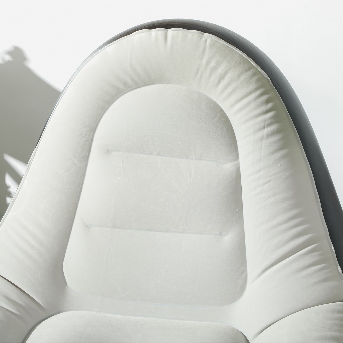 Inflatable Tub Chair and Footstool, Grey