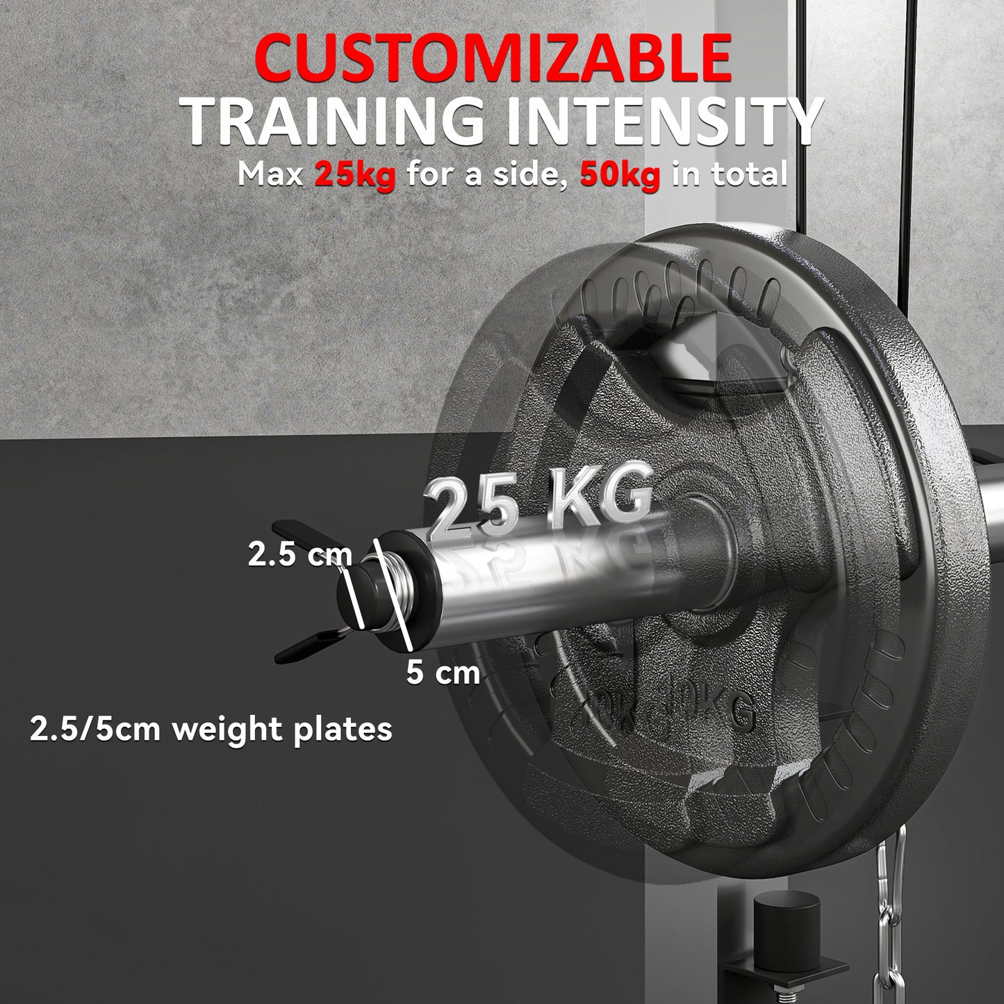 3-in-1 Gym Station with 17-level Squat Rack Dual Cable Pulley System Home Strength Training, Black