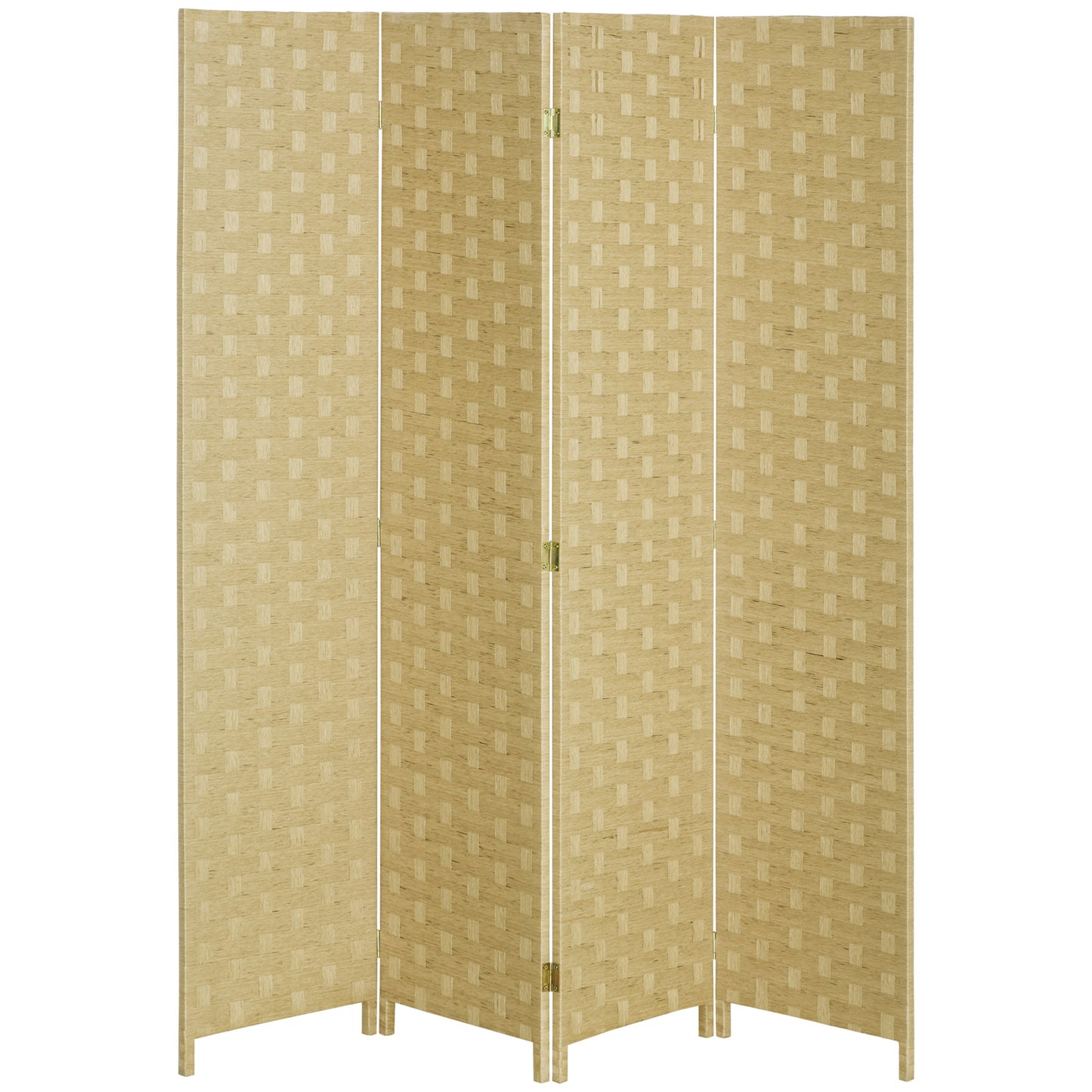 Wave Fibre Freestanding Folding Privacy Screen Panels, Room Divider, Brown