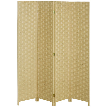 Wave Fibre Freestanding Folding Privacy Screen Panels, Room Divider, Brown
