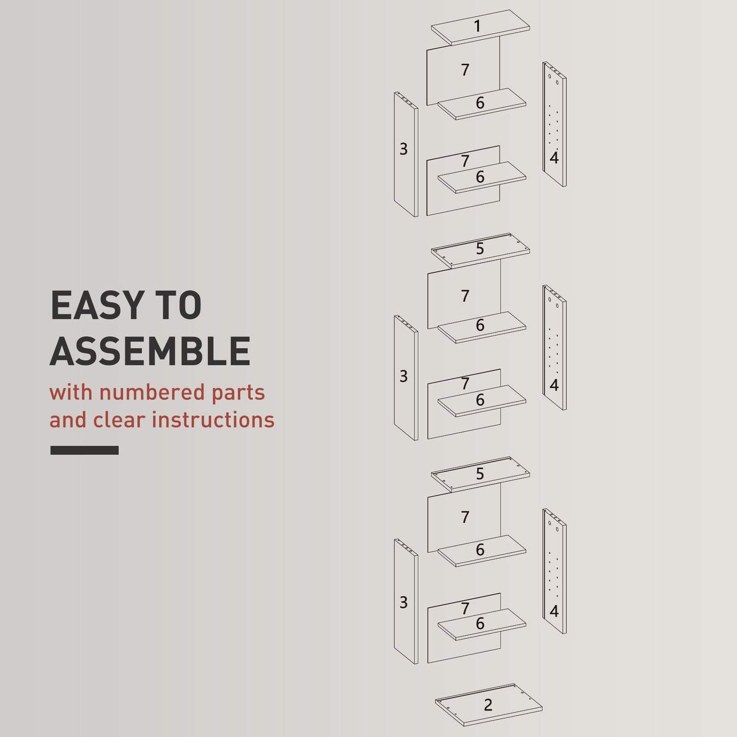 260 Narrow CD Storage Unit - Grey