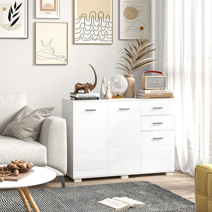 Sideboard, Modern Storage Cabinet with 2 Drawers, 3 Doors and Adjustable Shelves, Kitchen Cabinet for Living Room