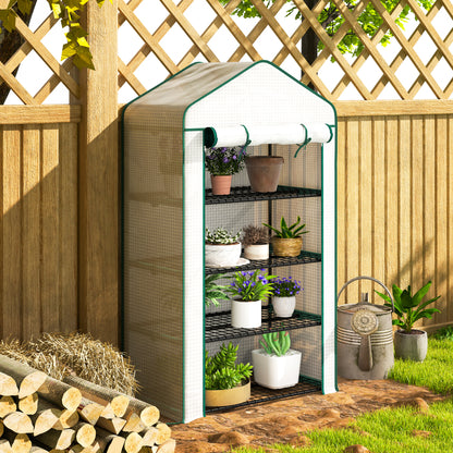 Four-Tier Mini Greenhouse, with Reinforced Plastic Cover