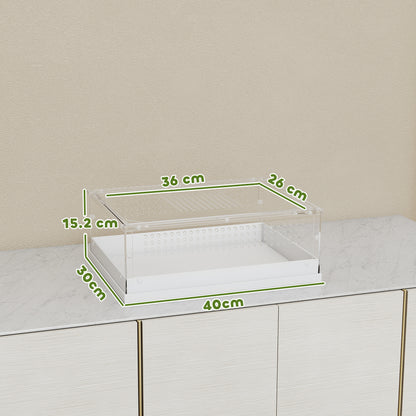 Acrylic Reptile Terrarium with Top Sliding Door, Vents, for Snake, Frog, Spider, Gecko, Tarantula, 40 x 30 x 15 cm