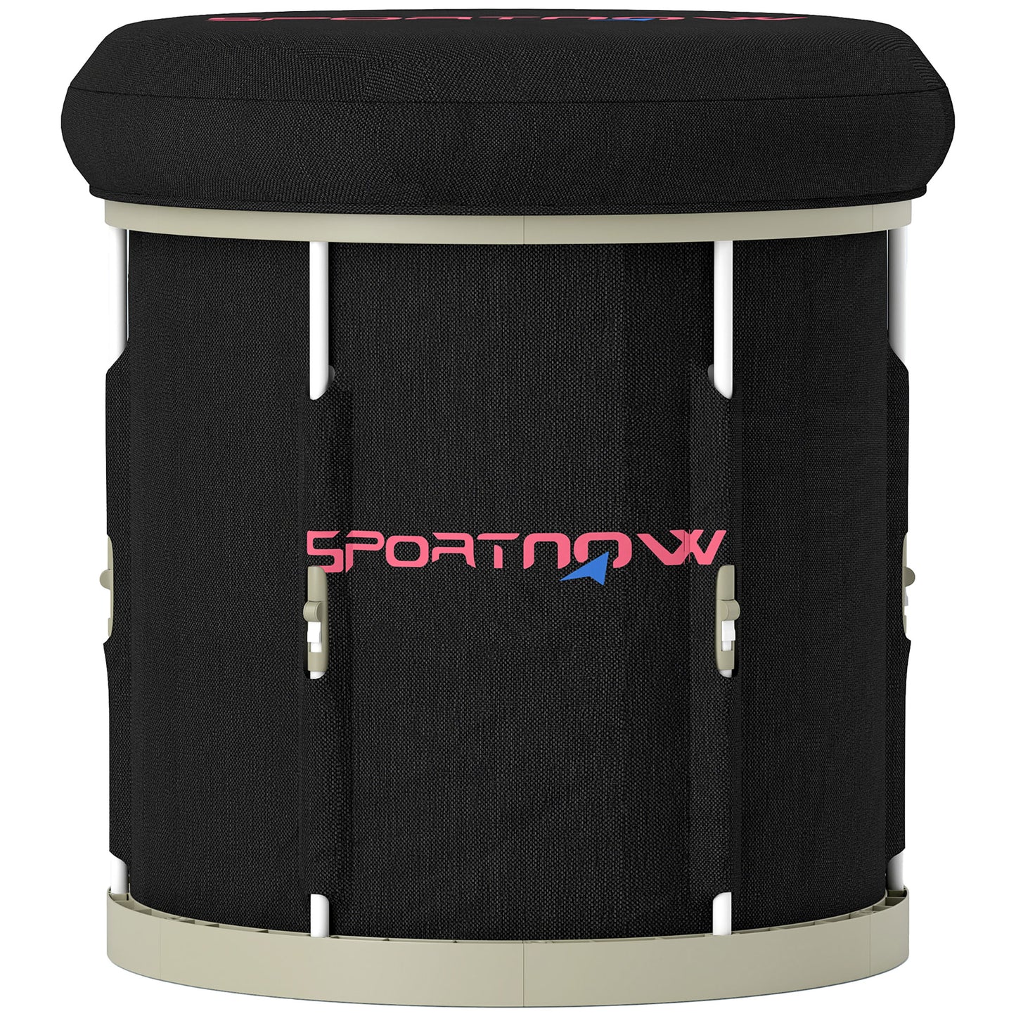 210L Outdoor Ice Bath Tub, with Lid, Cover, Carry Bag, Black