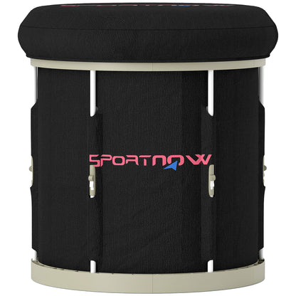 210L Outdoor Ice Bath Tub, with Lid, Cover, Carry Bag, Black