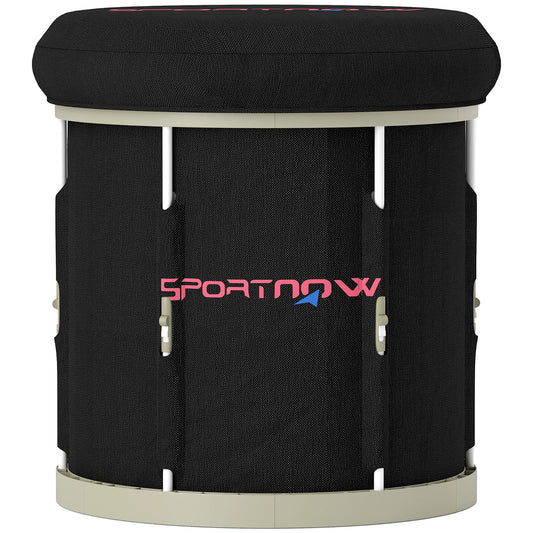 210L Outdoor Ice Bath Tub, with Lid, Cover, Carry Bag, Black