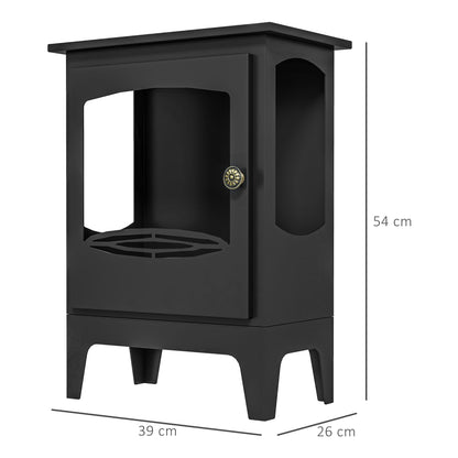Freestanding Ethanol Fireplace, Steel Bioethanol Fireplace with Stainless Steel Flame Snuffer, 0.9L Tank