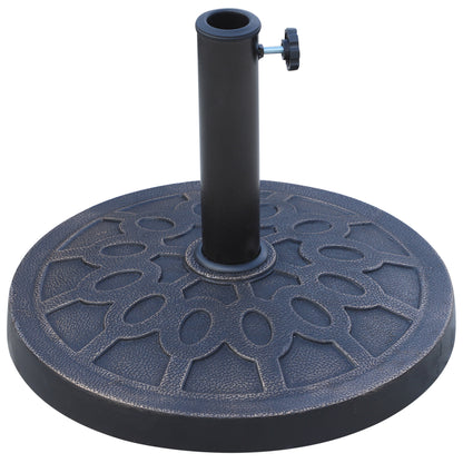 13kg Resin Umbrella Stand Holder, Garden Parasol Base for 38mm or 48mm Outdoor Umbrella Poles, Bronze Tone
