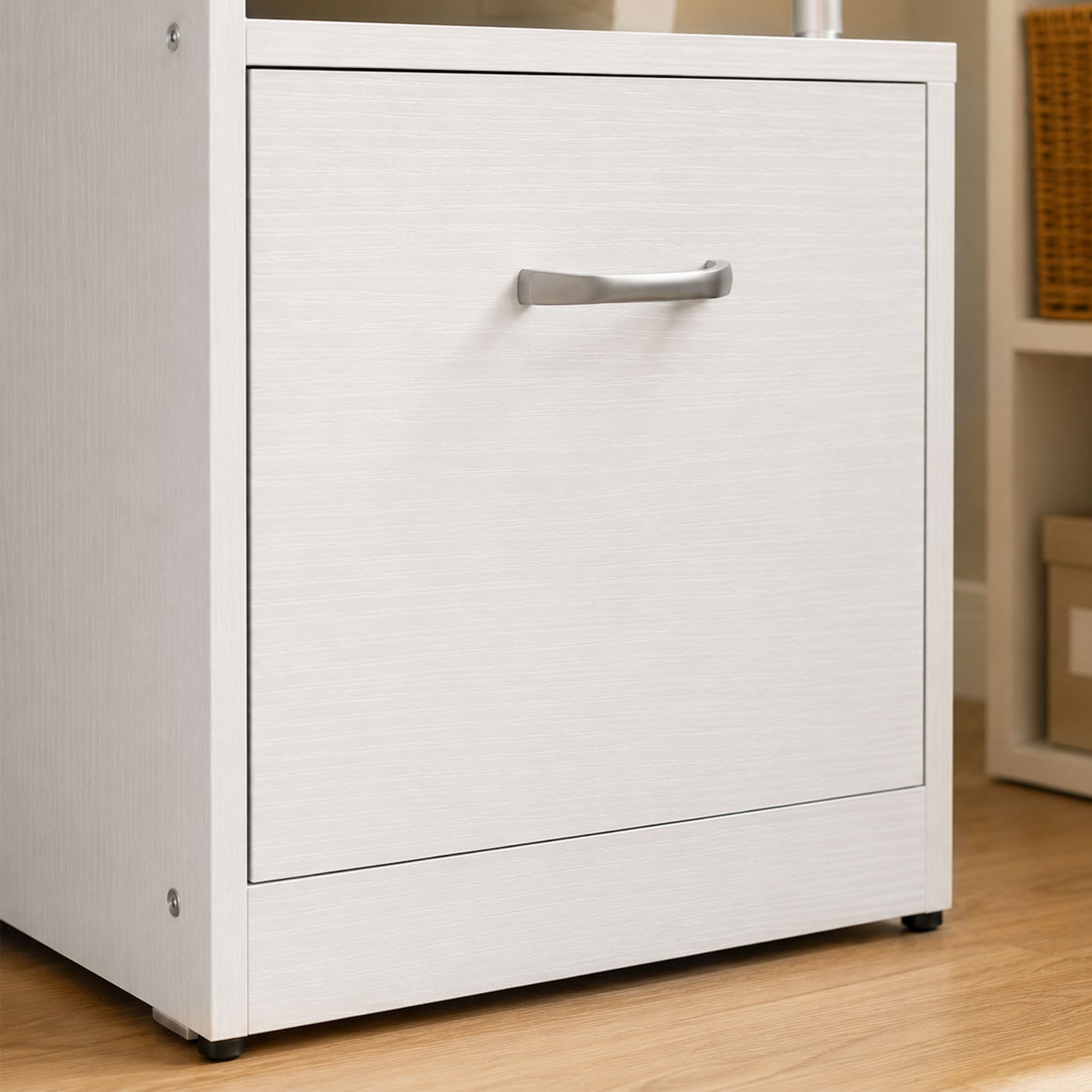 Computer Desk with Drawer Shelves CPU Storage Rack White