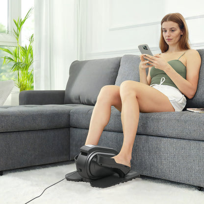 Under Desk Elliptical Machine, Seated Pedal Exerciser, Mini Electric Elliptical Machine for Seniors with LCD Monitor