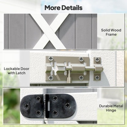 Wooden Small Shed, 75L x 56W x115H cm Garden Storage Shed with Shelves and Bolt Latch, Grey