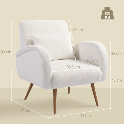 Teddy Fleece Accent Chair - Cream White