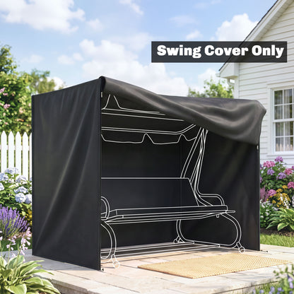 220 x 125cm Three-Seater Swing Chair Protective Cover - Black