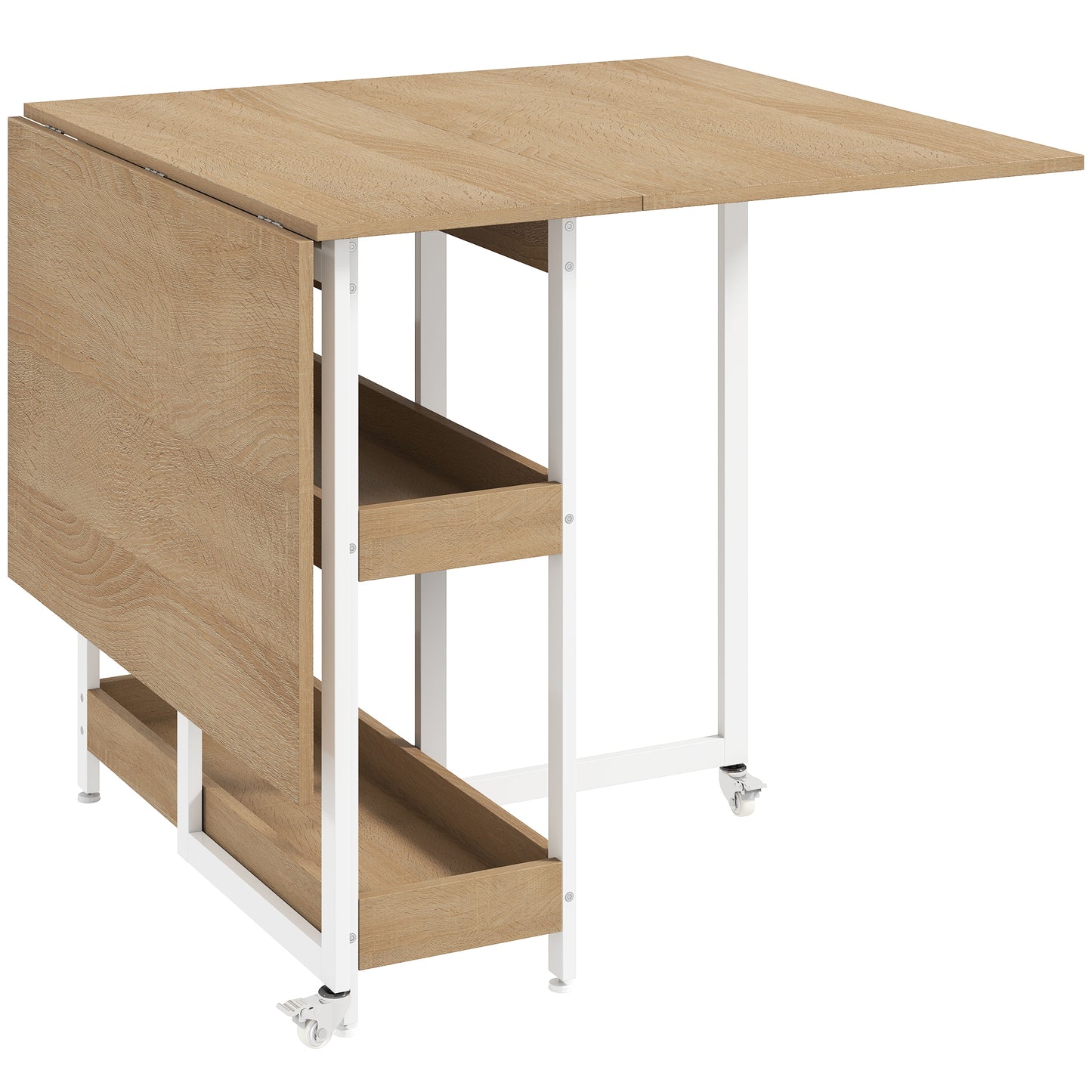 Four-Person Drop Leaf Table - Natural Wood-Effect