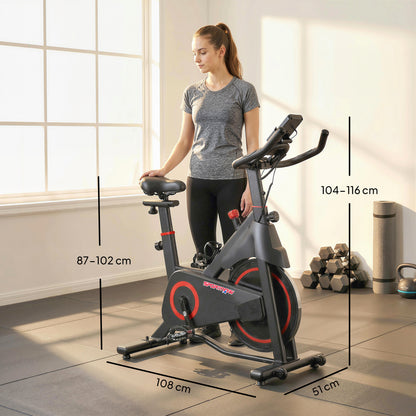 Exercise Bike, Stationary Bike with Adjustable Magnetic Resistance, Indoor Cycling Equipment with LCD Display
