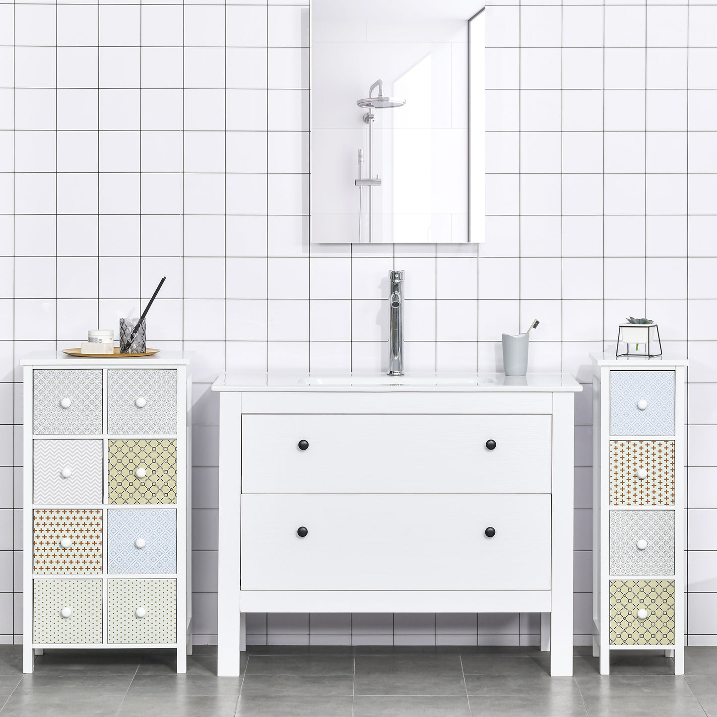 Chest of Drawers, 4 Drawer Dresser, Storage Organizer Toilet Tissue Cabinet for Bedroom, Bathroom