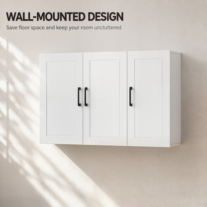 Bathroom Wall Cabinet, Wall Mounted Bathroom Cabinet, Over the Toilet Space Saver with Adjustable Shelves, White