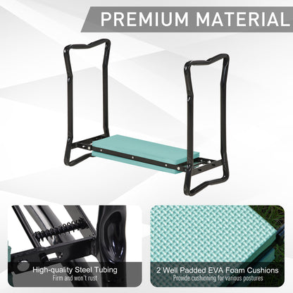 2 In 1 Garden Kneeler Seat Kneeling Pad Support Bench Foldable Knee Protector, Green