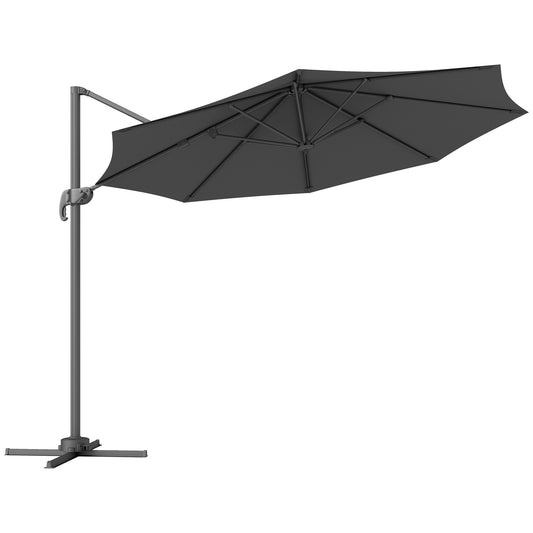 3 x 3m Overhanging Cantilever Parasol - Black