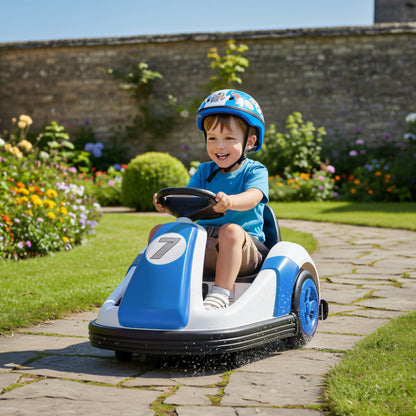 Kids Bumper Car with 360-Degree Rotation, 6V Electric Ride On Car with Music and Horn for 3-8 Years Old, Blue