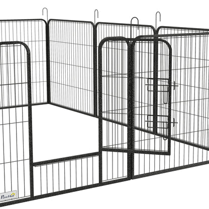 12 Panels Heavy Duty Puppy Playpen, for Small Dogs, Indoor and Outdoor Use - Silver