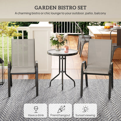 Three-Piece Outdoor Garden Set - Light Grey