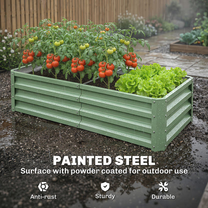 Raised Beds for Garden, Galvanised Outdoor Planters, for Herbs and Vegetables, Use for Patio, Garden, Balcony