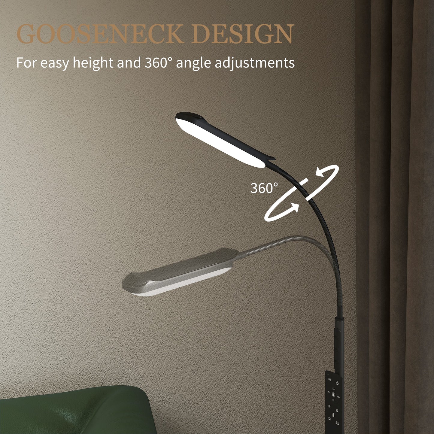 LED Floor Lamp, Standing Lamp with Remote & Touch Control, Stepless Dimmable Colours Temperature & Brightness