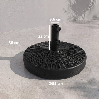 29kg Water/Sand Filled Rattan-Effect Parasol Base