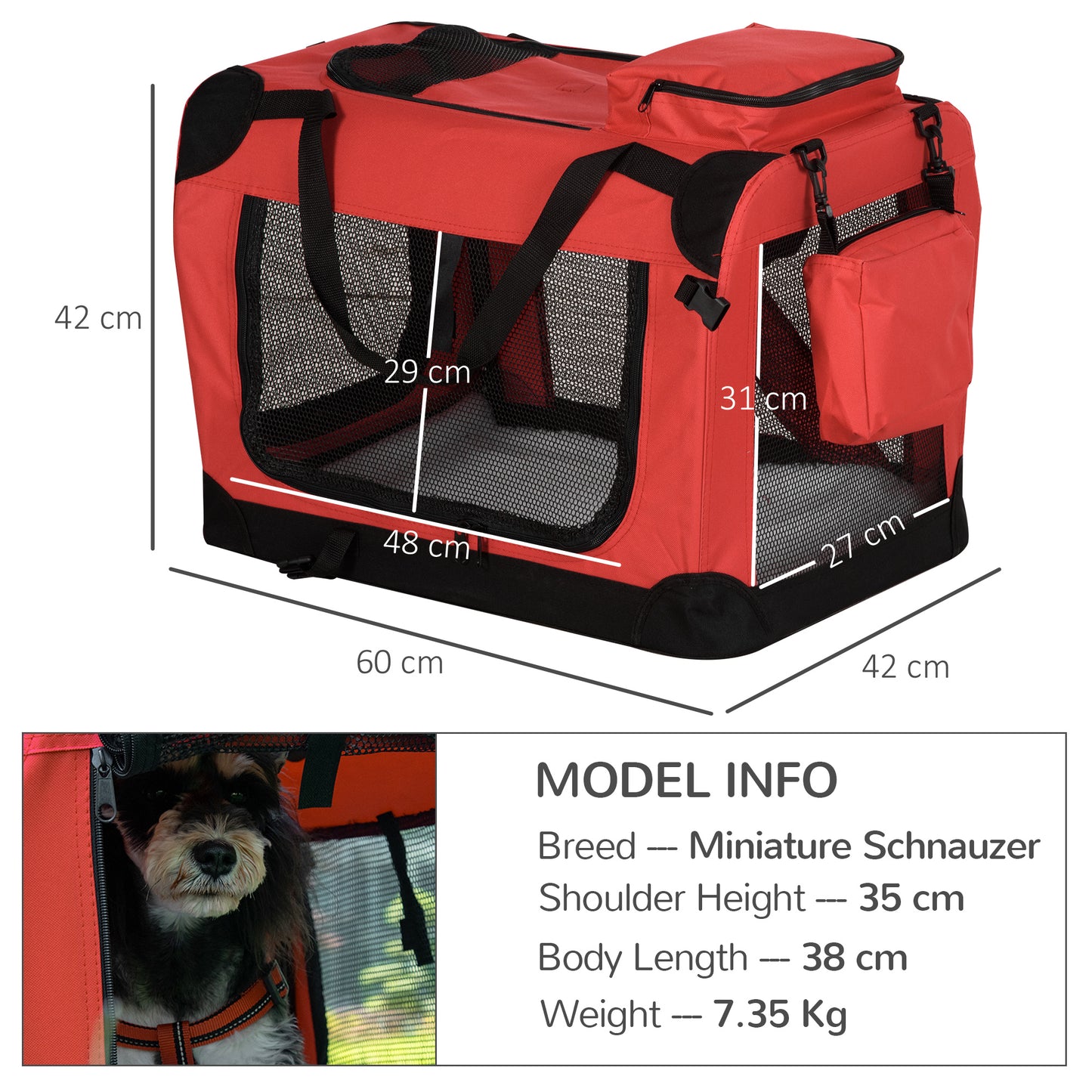 Foldable Pet Carrier for Small and Miniature Dogs, Portable Cat Carrier Soft Side Pet Travel Crate with Removable Mat