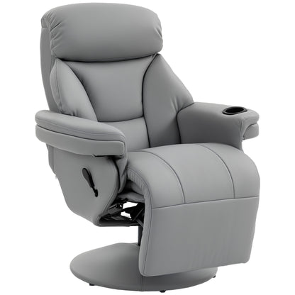 Upholstered Reclining Armchair, Manual Recliner Chair with Footrest and Adjustable Backrest, Grey