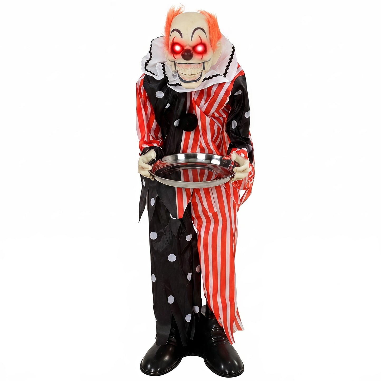 Animated Clown Halloween Decoration, Scary Halloween Animatronics Decor with Sound Touch Activated