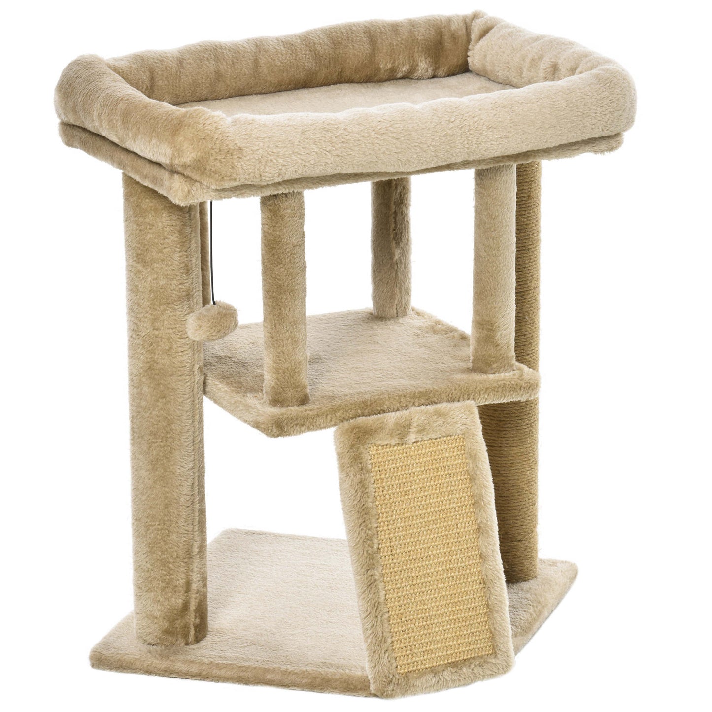 Cat Tree Tower for Indoor Cats Cat Scratching Post Climbing Activity Centre w/Jute Scratching Pad, Toy Ball, Cat House