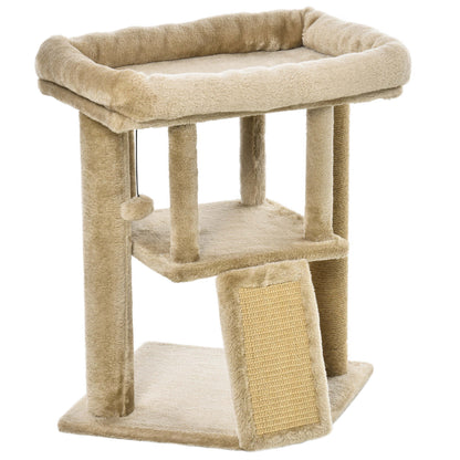 Cat Tree Tower for Indoor Cats Cat Scratching Post Climbing Activity Centre w/Jute Scratching Pad, Toy Ball, Cat House