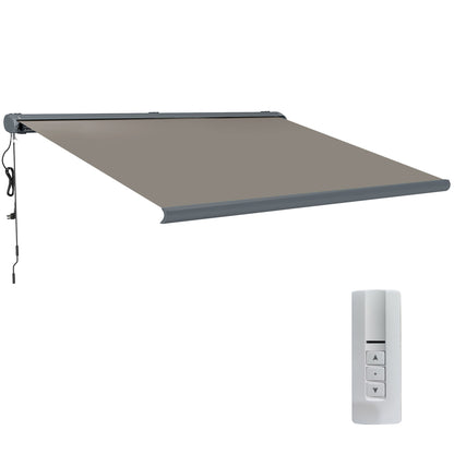 4 x 3(m) Full Cassette Electric Awning with Remote Controller, Aluminium Frame DIY Retractable Garden Awning