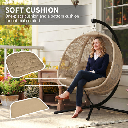 Round Egg Basket Chair, with Steel Stand, Sand