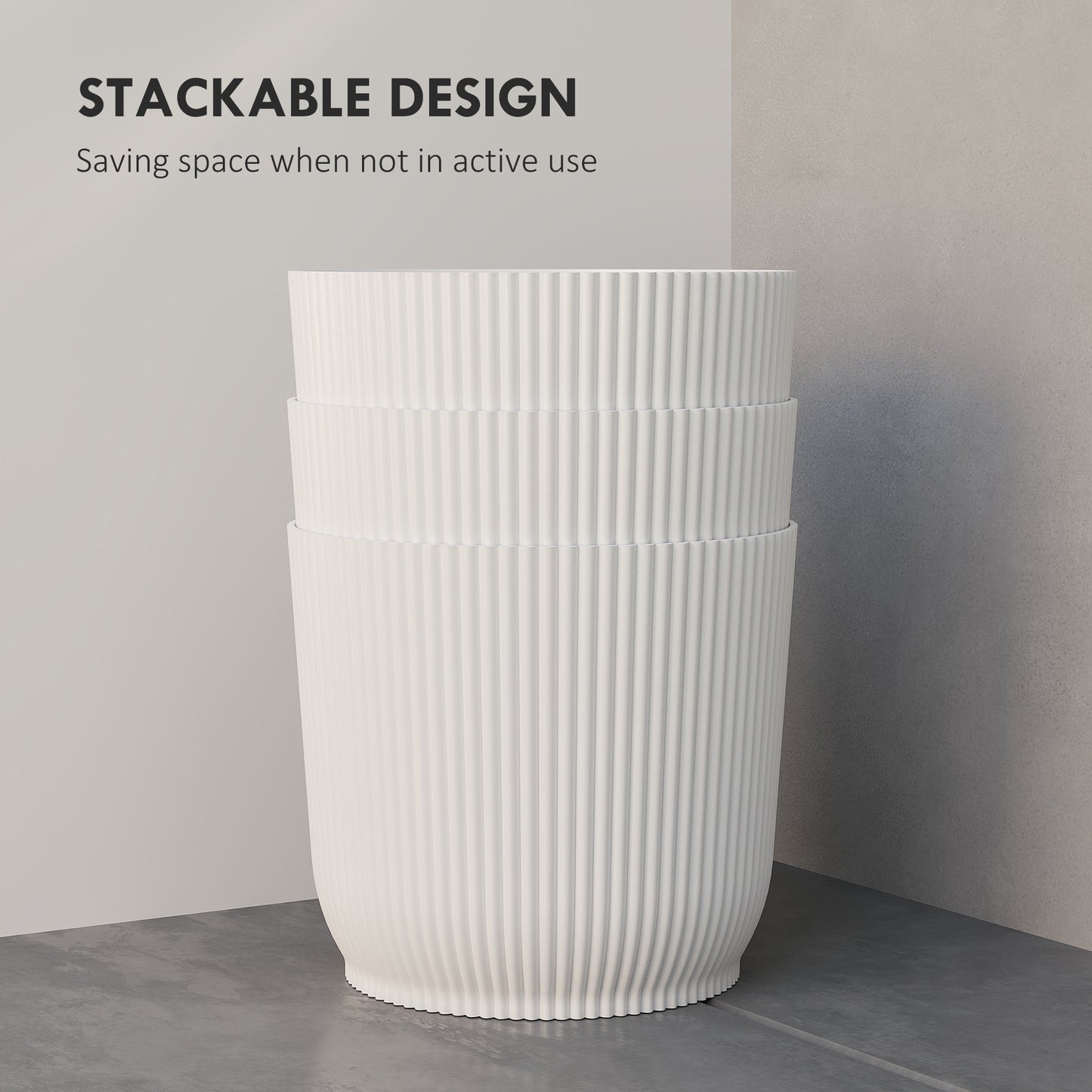 Set of Three Ф22cm Planters - White