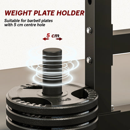 Adjustable Squat Rack with Plate Holders, 300 kg Load
