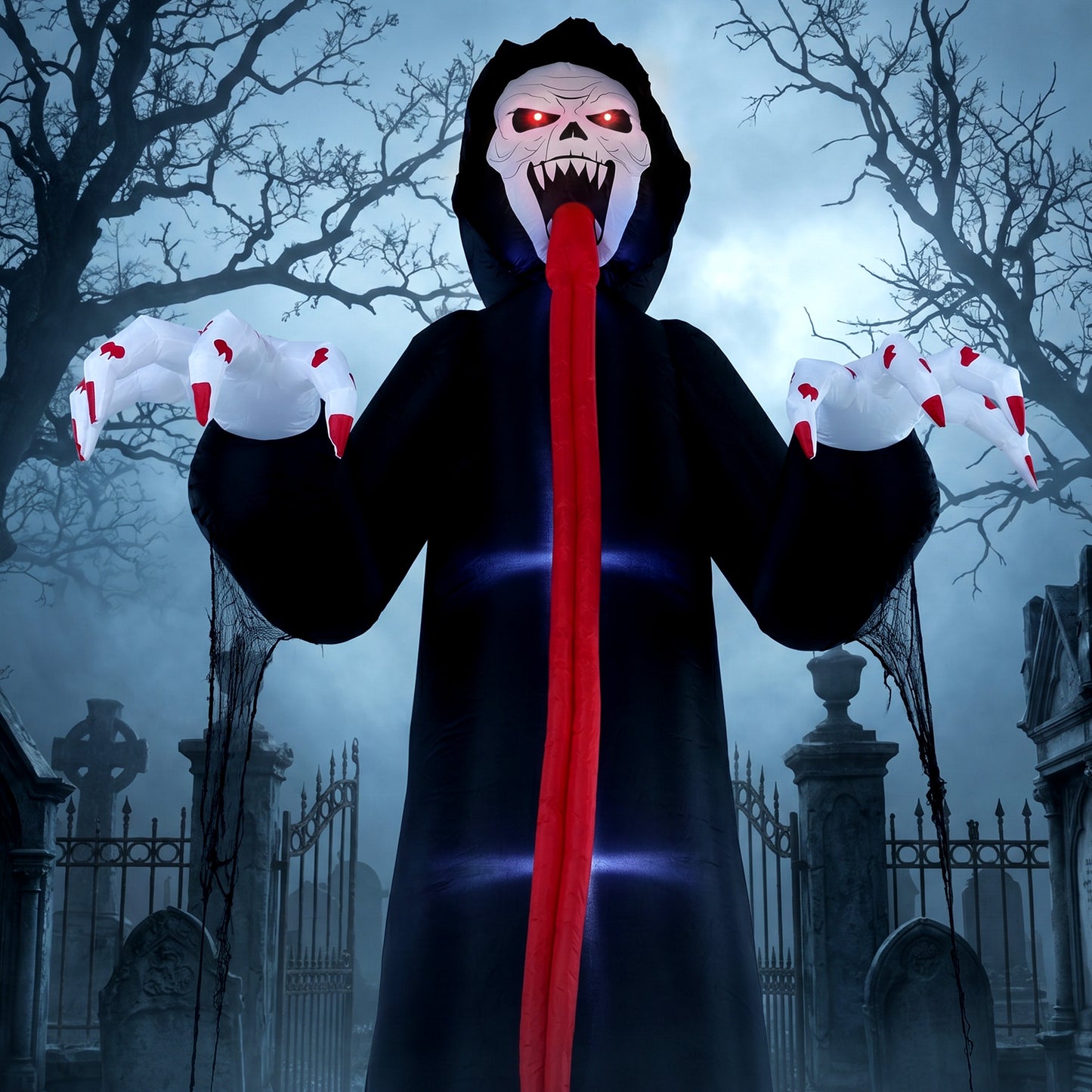 10 FT Halloween Inflatable Skeleton, Scary Halloween Decoration with Built-in LED Lights for Indoor Outdoor Decor