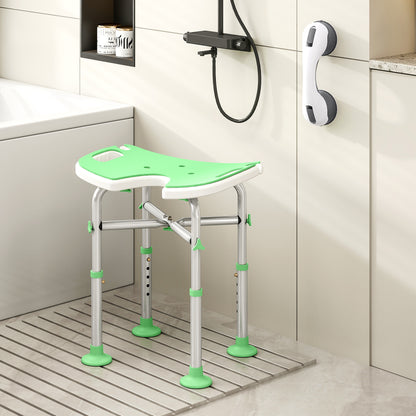 39-51.5cm 'U' Seat Padded Shower Stool - Green