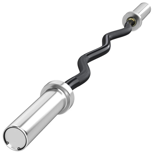 120cm EZ Barbell Bar for 5cm Weight Plates, with Spring Clips, 8kg
