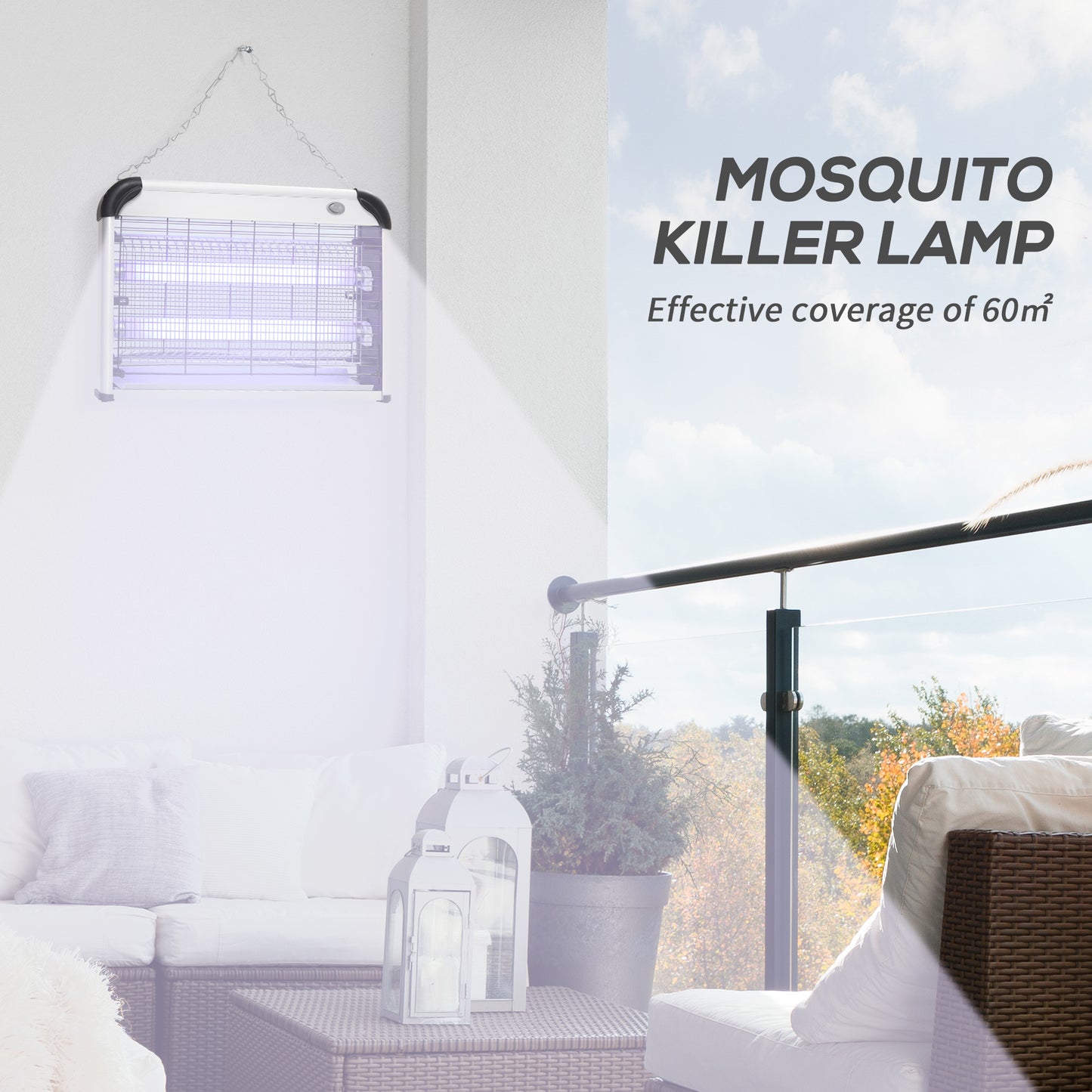 Electric Fly Zapper, 20W Electric Fly Killer, Wall Hanging Bug Zapper Indoor & Outdoor Attracting Insect Mosquito Killer