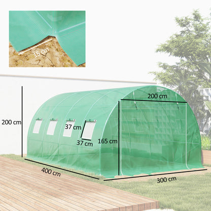 4 x 3 x 2m Polytunnel Greenhouse Replacement Cover ONLY Winter Garden Plant PE Cover for Tunnel Walk-in Greenhouse with Roll