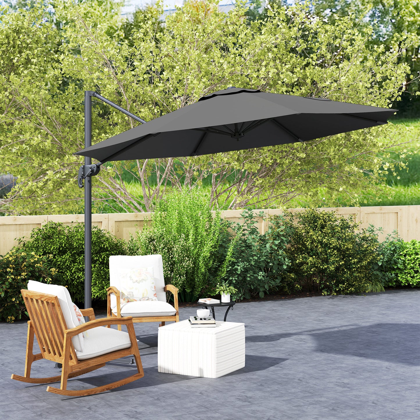 3 x 3m Overhanging Cantilever Parasol - Black