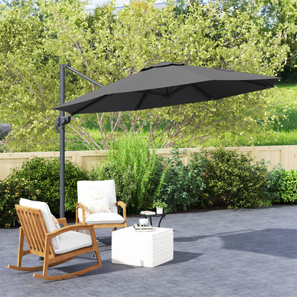 3 x 3m Overhanging Cantilever Parasol - Black