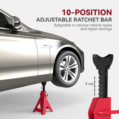 Axle Stands 2 Ton Car Jack Stands Pack of 2, 28-42.5 cm Height Adjustable Support Jack Stand