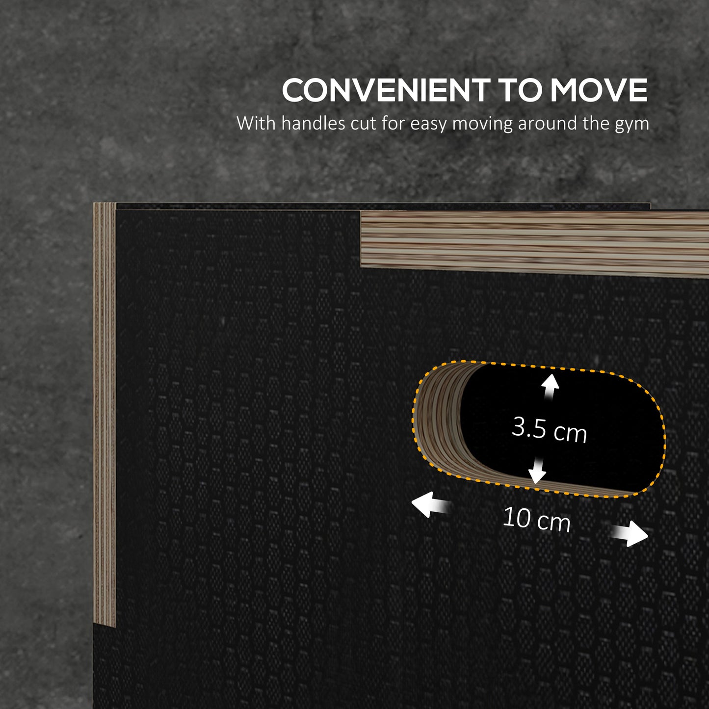 Multi-Faceted Jump Box, Wooden Step Up Box, for Home, Gym, Exercise, 51/61/76cm- Black