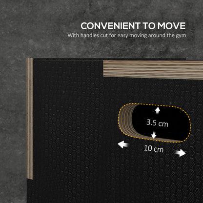 Multi-Faceted Jump Box, Wooden Step Up Box, for Home, Gym, Exercise, 51/61/76cm- Black
