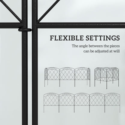 3m Decorative Metal Garden Fence - Diamond and Swirl Pattern